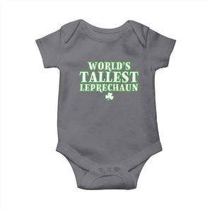 Funny St. Patrick's Day Baby Onesie Saint Irish Pats Sarcastic World's Tallest Leprechaun TS10 Charcoal Print Your Wear