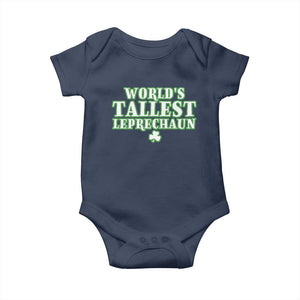 Funny St. Patrick's Day Baby Onesie Saint Irish Pats Sarcastic World's Tallest Leprechaun TS10 Navy Print Your Wear