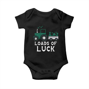 Boys St Patricks Day Baby Onesie Loads Of Luck Lucky Tractor Truck TS10 Black Print Your Wear