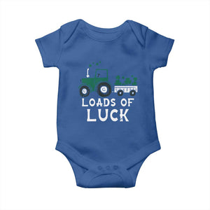 Boys St Patricks Day Baby Onesie Loads Of Luck Lucky Tractor Truck TS10 Royal Blue Print Your Wear