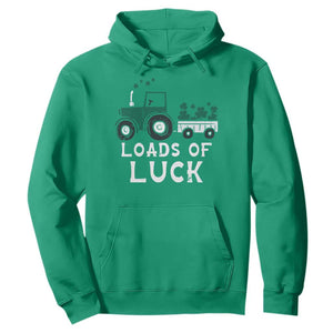 Boys St Patricks Day Hoodie Loads Of Luck Lucky Tractor Truck TS10 Irish Green Print Your Wear