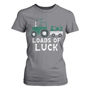 Boys St Patricks Day T Shirt For Women Loads Of Luck Lucky Tractor Truck TS10 Charcoal Print Your Wear