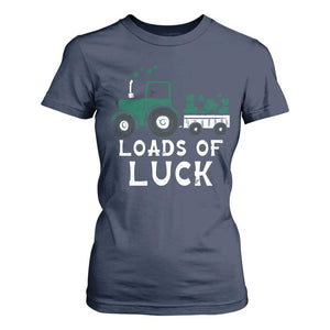 Boys St Patricks Day T Shirt For Women Loads Of Luck Lucky Tractor Truck TS10 Navy Print Your Wear