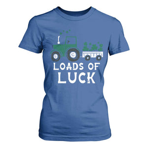 Boys St Patricks Day T Shirt For Women Loads Of Luck Lucky Tractor Truck TS10 Royal Blue Print Your Wear