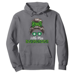 Little Miss Shenanigans St Patricks Day Hoodie Kids Girls Toddler TS10 Charcoal Print Your Wear