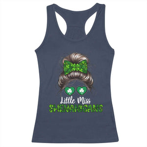 Little Miss Shenanigans St Patricks Day Racerback Tank Top Kids Girls Toddler TS10 Navy Print Your Wear