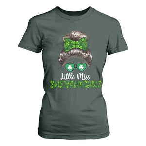 Little Miss Shenanigans St Patricks Day T Shirt For Women Kids Girls Toddler TS10 Dark Forest Green Print Your Wear