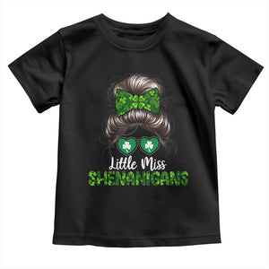 Little Miss Shenanigans St Patricks Day Toddler T Shirt Kids Girls Toddler TS10 Black Print Your Wear