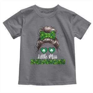 Little Miss Shenanigans St Patricks Day Toddler T Shirt Kids Girls Toddler TS10 Charcoal Print Your Wear