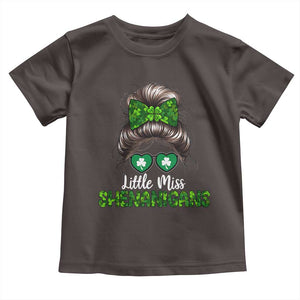 Little Miss Shenanigans St Patricks Day Toddler T Shirt Kids Girls Toddler TS10 Dark Chocolate Print Your Wear