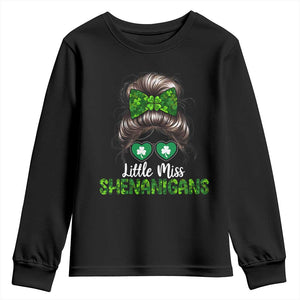 Little Miss Shenanigans St Patricks Day Youth Sweatshirt Kids Girls Toddler TS10 Black Print Your Wear