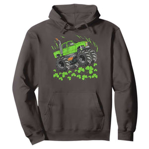 Boys St Patricks Day Lucky Monster Truck Hoodie TS10 Dark Chocolate Print Your Wear