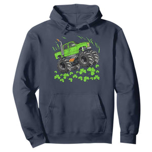 Boys St Patricks Day Lucky Monster Truck Hoodie TS10 Navy Print Your Wear
