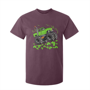 Boys St Patricks Day Lucky Monster Truck T Shirt For Kid TS10 Maroon Print Your Wear