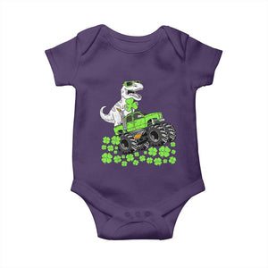 Lucky St Patricks Day Toddler Boys Baby Onesie T Rex Dino Riding Monster Truck Shamrock TS10 Purple Print Your Wear