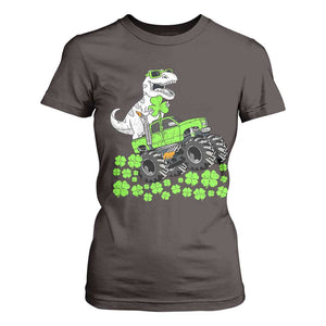 Lucky St Patricks Day Toddler Boys T Shirt For Women T Rex Dino Riding Monster Truck Shamrock TS10 Dark Chocolate Print Your Wear