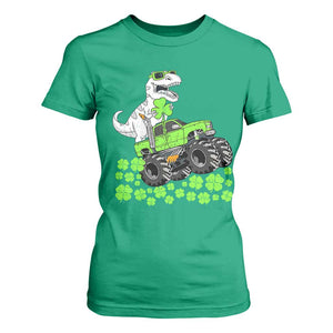 Lucky St Patricks Day Toddler Boys T Shirt For Women T Rex Dino Riding Monster Truck Shamrock TS10 Irish Green Print Your Wear
