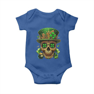 Sugar Skull St Patrick Day Baby Onesie De Los Muertos Lucky Shamrock TS10 Royal Blue Print Your Wear