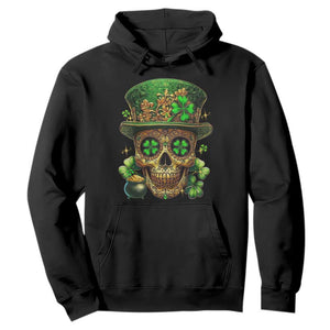 Sugar Skull St Patrick Day Hoodie De Los Muertos Lucky Shamrock TS10 Black Print Your Wear