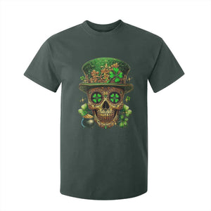 Sugar Skull St Patrick Day T Shirt For Kid De Los Muertos Lucky Shamrock TS10 Dark Forest Green Print Your Wear
