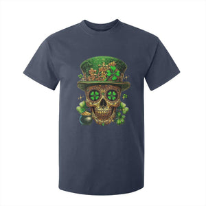 Sugar Skull St Patrick Day T Shirt For Kid De Los Muertos Lucky Shamrock TS10 Navy Print Your Wear