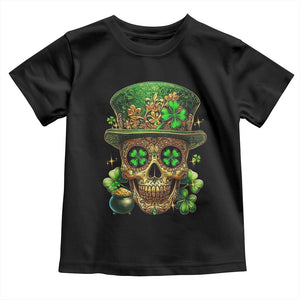 Sugar Skull St Patrick Day Toddler T Shirt De Los Muertos Lucky Shamrock TS10 Black Print Your Wear