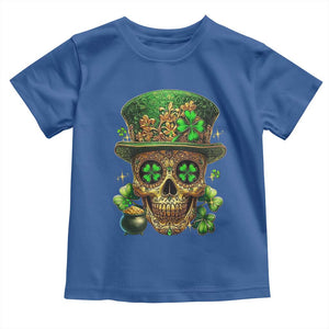 Sugar Skull St Patrick Day Toddler T Shirt De Los Muertos Lucky Shamrock TS10 Royal Blue Print Your Wear