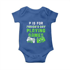 Video Game Controller Irish Gamer Boys St Patricks Day Baby Onesie TS10 Royal Blue Print Your Wear