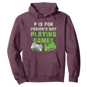 Video Game Controller Irish Gamer Boys St Patricks Day Hoodie TS10 Maroon Print Your Wear
