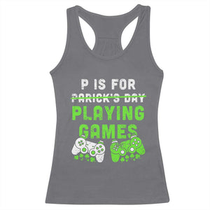 Video Game Controller Irish Gamer Boys St Patricks Day Racerback Tank Top TS10 Charcoal Print Your Wear