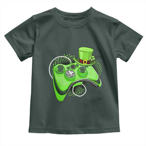 Irish Video Game Controller St Patrick Day Gamer Toddler T Shirt TS10 Dark Forest Green Print Your Wear