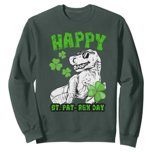 Dinosaur St Patricks Day Sweatshirt Irish Boy School Toddler TS10 Dark Forest Green Print Your Wear