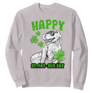 Dinosaur St Patricks Day Sweatshirt Irish Boy School Toddler TS10 Ice Gray Print Your Wear