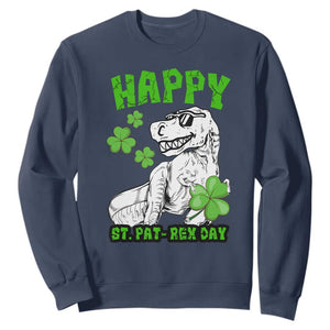 Dinosaur St Patricks Day Sweatshirt Irish Boy School Toddler TS10 Navy Print Your Wear