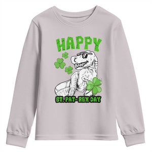 Dinosaur St Patricks Day Youth Sweatshirt Irish Boy School Toddler TS10 Ice Gray Print Your Wear
