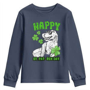 Dinosaur St Patricks Day Youth Sweatshirt Irish Boy School Toddler TS10 Navy Print Your Wear