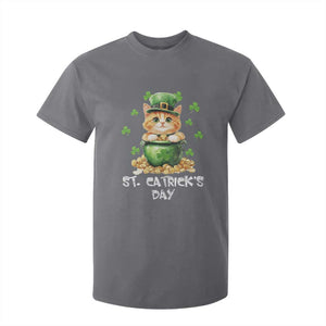 St. Patrick's Day Irish Cat T Shirt For Kid Kitty Saint Pattys Lucky Shamrocks TS10 Charcoal Print Your Wear
