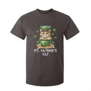St. Patrick's Day Irish Cat T Shirt For Kid Kitty Saint Pattys Lucky Shamrocks TS10 Dark Chocolate Print Your Wear