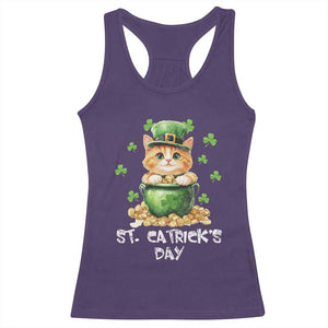 St. Patrick's Day Irish Cat Racerback Tank Top Kitty Saint Pattys Lucky Shamrocks TS10 Purple Print Your Wear