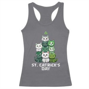St. Patrick's Day Irish Cat Racerback Tank Top Cute Cats Saint Pattys TS10 Charcoal Print Your Wear