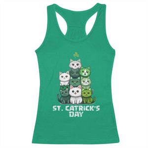 St. Patrick's Day Irish Cat Racerback Tank Top Cute Cats Saint Pattys TS10 Irish Green Print Your Wear