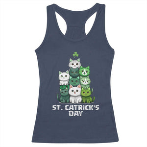 St. Patrick's Day Irish Cat Racerback Tank Top Cute Cats Saint Pattys TS10 Navy Print Your Wear