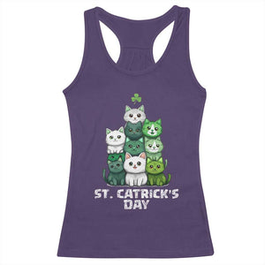 St. Patrick's Day Irish Cat Racerback Tank Top Cute Cats Saint Pattys TS10 Purple Print Your Wear
