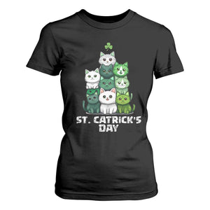 St. Patrick's Day Irish Cat T Shirt For Women Cute Cats Saint Pattys TS10 Black Print Your Wear