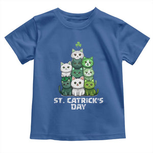 St. Patrick's Day Irish Cat Toddler T Shirt Cute Cats Saint Pattys TS10 Royal Blue Print Your Wear
