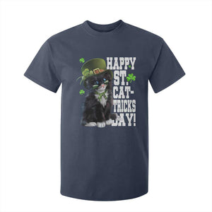 Shamrock Cat St Patricks Day T Shirt For Kid Kitty Mom Gift TS10 Navy Print Your Wear