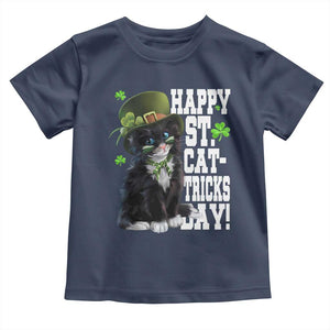 Shamrock Cat St Patricks Day Toddler T Shirt Kitty Mom Gift TS10 Navy Print Your Wear