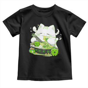 St Patrick's Day Cats Toddler T Shirt Irish Eating Ramen Noodles Cute Anime Shamrocks TS10 Black Print Your Wear