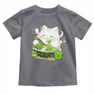 St Patrick's Day Cats Toddler T Shirt Irish Eating Ramen Noodles Cute Anime Shamrocks TS10 Charcoal Print Your Wear