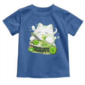St Patrick's Day Cats Toddler T Shirt Irish Eating Ramen Noodles Cute Anime Shamrocks TS10 Royal Blue Print Your Wear